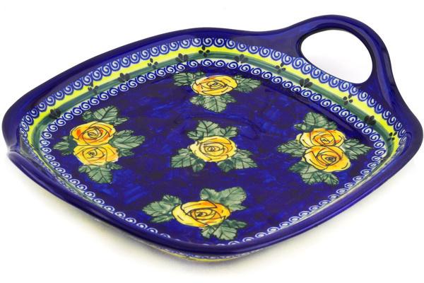 Trays | Zaklady Ceramiczne Tray with Handles 10" Cabbage Roses Kitchen & Dining Trays