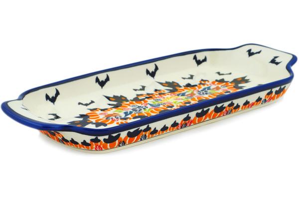 Trays | Zaklady Ceramiczne Tray with Handles 12-inch Halloween Night Kitchen & Dining Trays