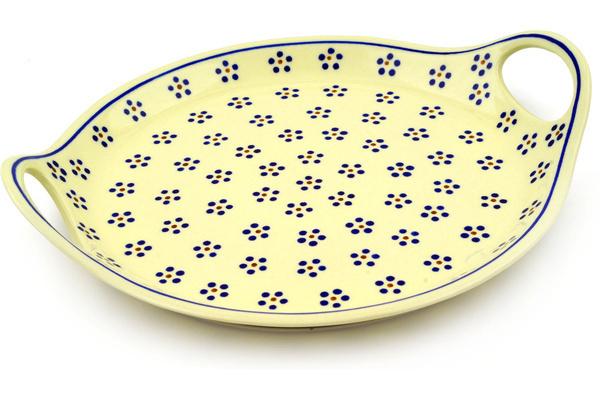 Trays | Zaklady Ceramiczne Tray with Handles 13" Daisy Dots Kitchen & Dining Trays