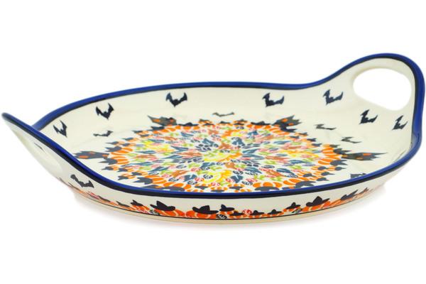 Trays | Zaklady Ceramiczne Tray with Handles 13" Halloween Night Kitchen & Dining Trays