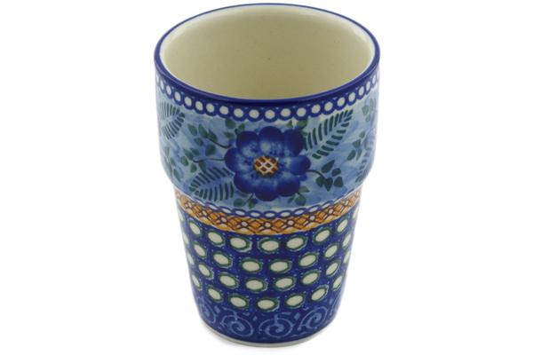 Tumblers | Ceramika Artystyczna Tumbler 7 oz Blue Poppy Circle UNIKAT Cups & Mugs Ceramika Artystyczna