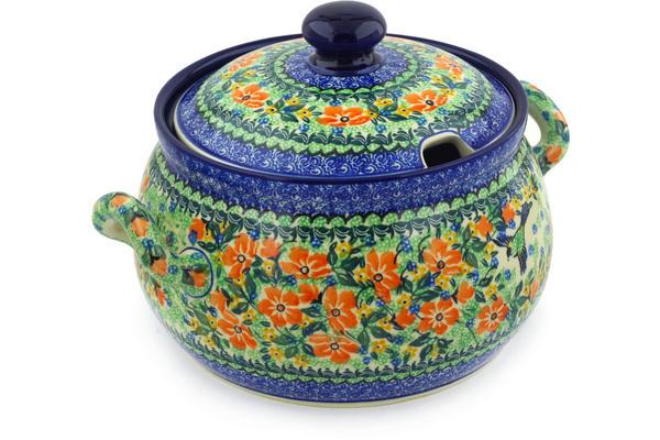 Tureens | Ceramika Artystyczna Tureen 122 oz Green Bird UNIKAT Serving Dishes Ceramika Artystyczna