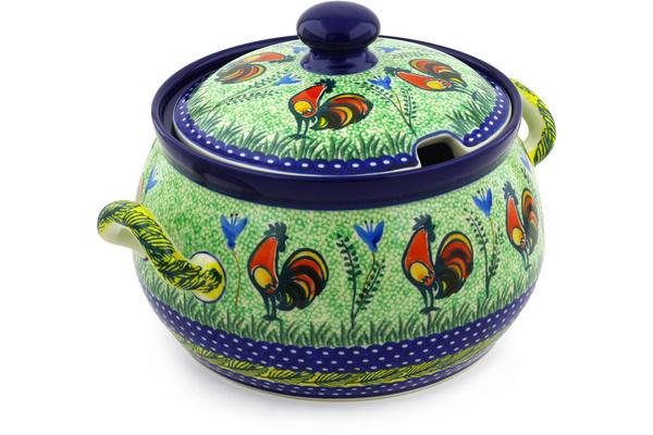 Tureens | Ceramika Artystyczna Tureen 122 oz Rooster Parade UNIKAT Serving Dishes Ceramika Artystyczna