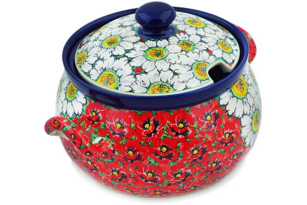 Tureens | Ceramika Artystyczna Tureen 122 oz Sweet Red Petals UNIKAT Serving Dishes Ceramika Artystyczna