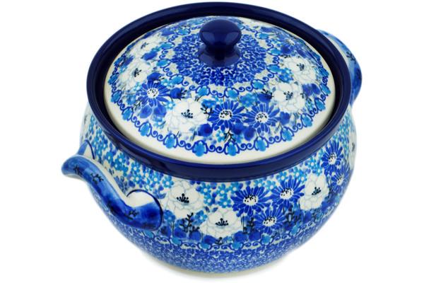 Tureens | Ceramika Artystyczna Tureen 55 oz Blue Wildflower Meadow UNIKAT Serving Dishes Ceramika Artystyczna