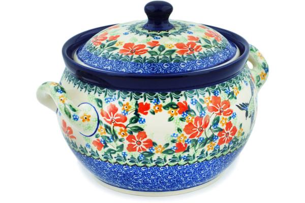 Tureens | Ceramika Artystyczna Tureen 55 oz Green Bird UNIKAT Serving Dishes Ceramika Artystyczna