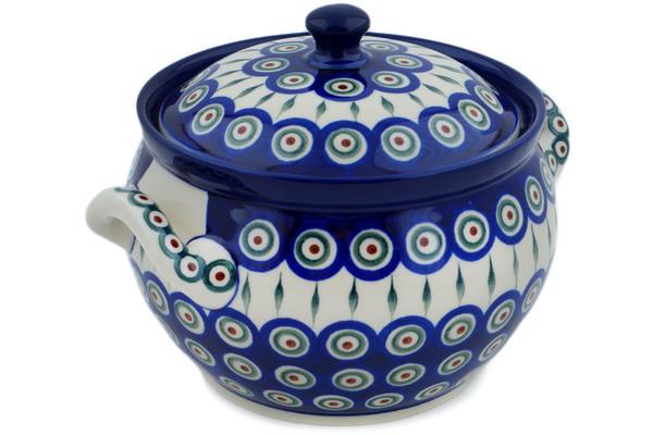 Tureens | Ceramika Artystyczna Tureen 55 oz Peacock Leaves Serving Dishes Ceramika Artystyczna