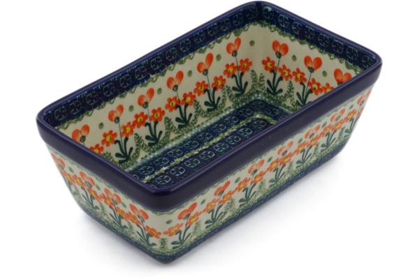 Bakers | Ceramika Artystyczna Loaf Pan 8" Peach Spring Daisy Bakers Bakers