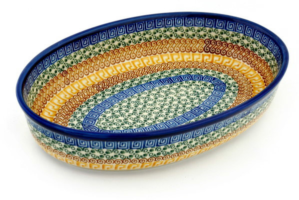 Bakers | Ceramika Artystyczna Oval Baker 12" Grecian Sea Bakers Bakers