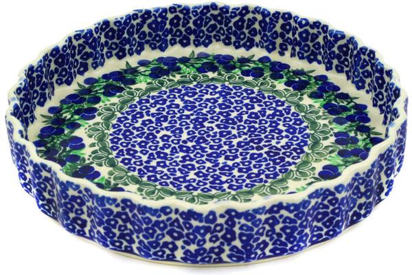 Pie Dishes | Ceramika Artystyczna Fluted Pie Dish 9" Blueberry Fields Forever Bakeware Ceramika Artystyczna