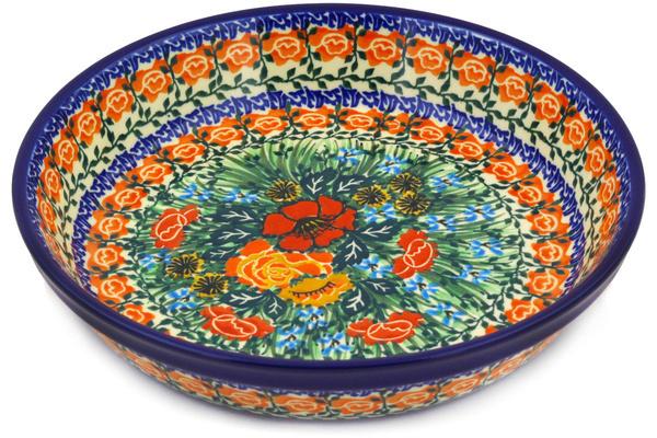 Pie Dishes | Ceramika Artystyczna Pie Dish 10" Fiery Bouquet UNIKAT Bakeware Ceramika Artystyczna