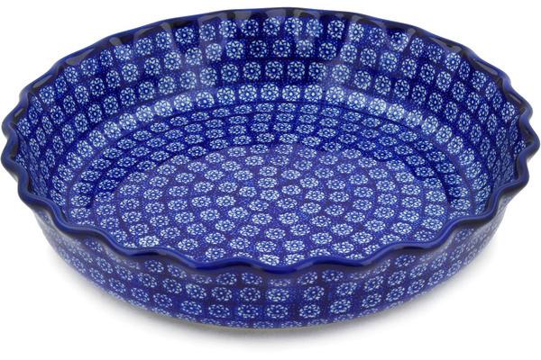 Pie Dishes | Ceramika Artystyczna Fluted Pie Dish 11" Winter Daisies Bakeware Ceramika Artystyczna