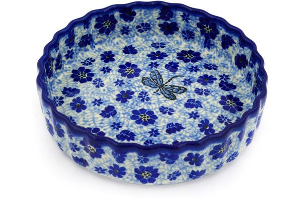 Pie Dishes | Ceramika Artystyczna Fluted Pie Dish 6" Misty Dragonfly Bakeware Ceramika Artystyczna