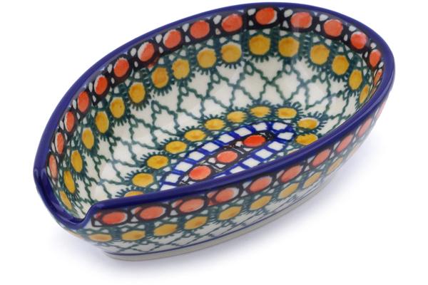 Trays | Ceramika Artystyczna Spoon Rest 5" Orange Tranquility UNIKAT Kitchen & Dining Ceramika Artystyczna