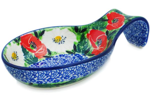 Trays | Ceramika Artystyczna Spoon Rest 7" Polish Poppies UNIKAT Kitchen & Dining Ceramika Artystyczna