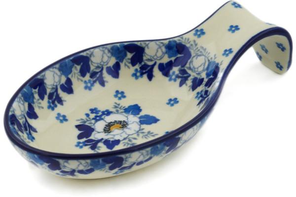 Trays | Ceramika Artystyczna Spoon Rest 7" Blue Spring Kitchen & Dining Ceramika Artystyczna