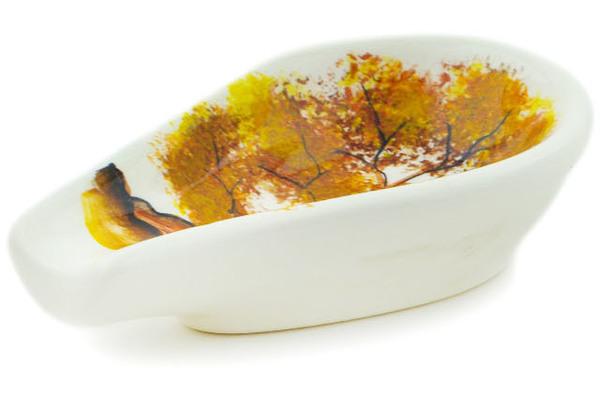 Trays | Fajans Wloclawek Spoon Rest 5" Brown Tree Kitchen & Dining Fajans Wloclawek