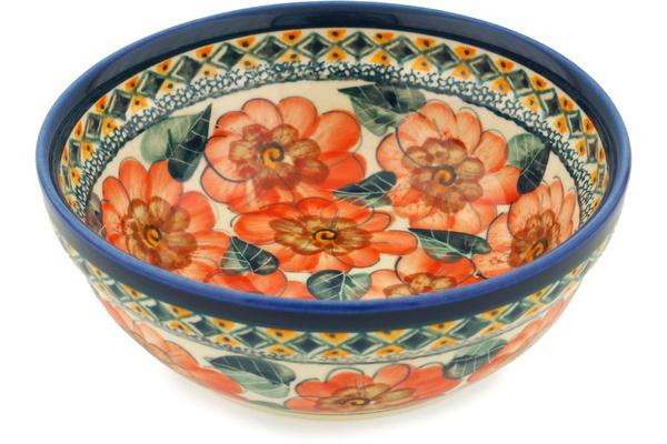 Bowls | Zaklady Ceramiczne Bowl 7" Peach Poppies UNIKAT Bowls Bowls