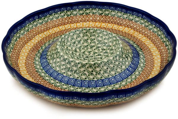 Platters | Ceramika Artystyczna Chip and Dip Platter 12" Grecian Sea Plates & Platters Ceramika Artystyczna