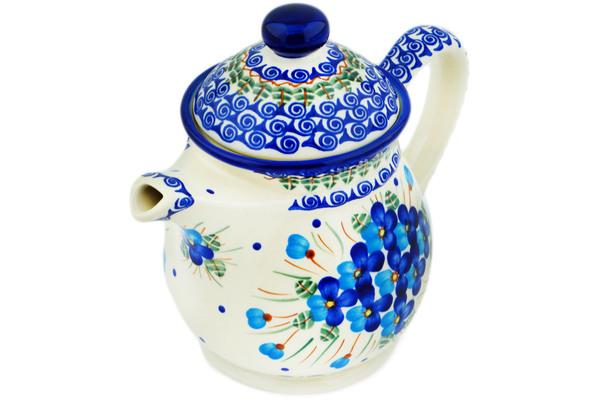 Tea Coffee Pots | Ceramika Bona Tea or Coffee Pot 5 cups Blue Pansy Kitchen & Dining Ceramika Bona